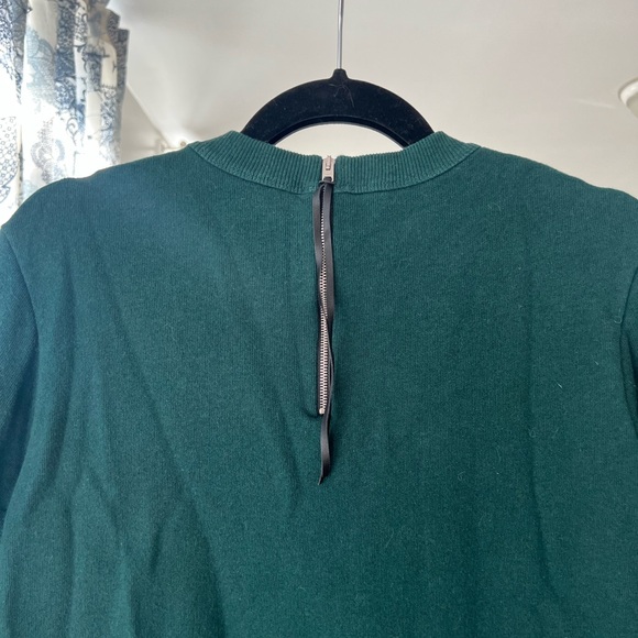 Coach Embroidered Green Crewneck Sweater with Zipper Pull - Picture 8 of 15